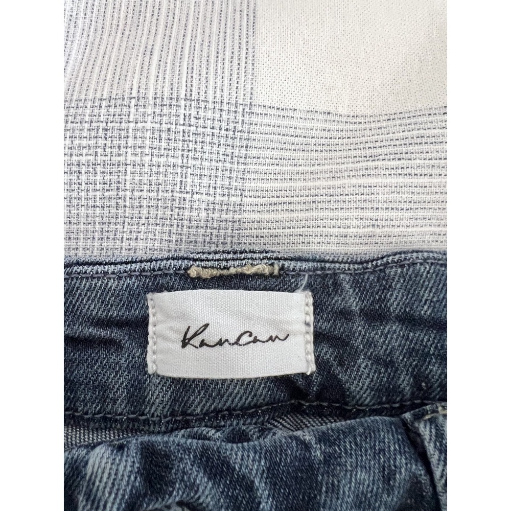 IANCAN-Woman's Slanted Pocket Fraid Hem Denim Jeans Size 9/28